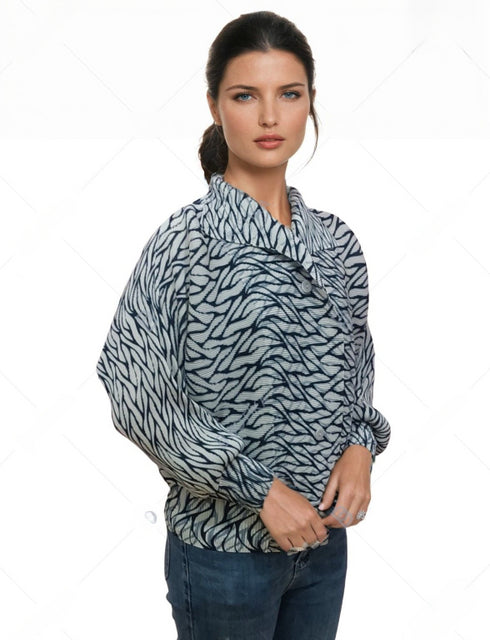 Button Front Print Jacket - JK1320